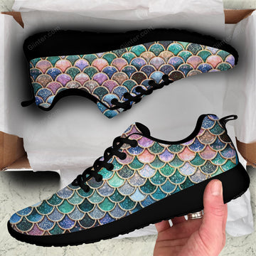 Mermaid Pattern Unisex Mesh Sneakers GINMED00984