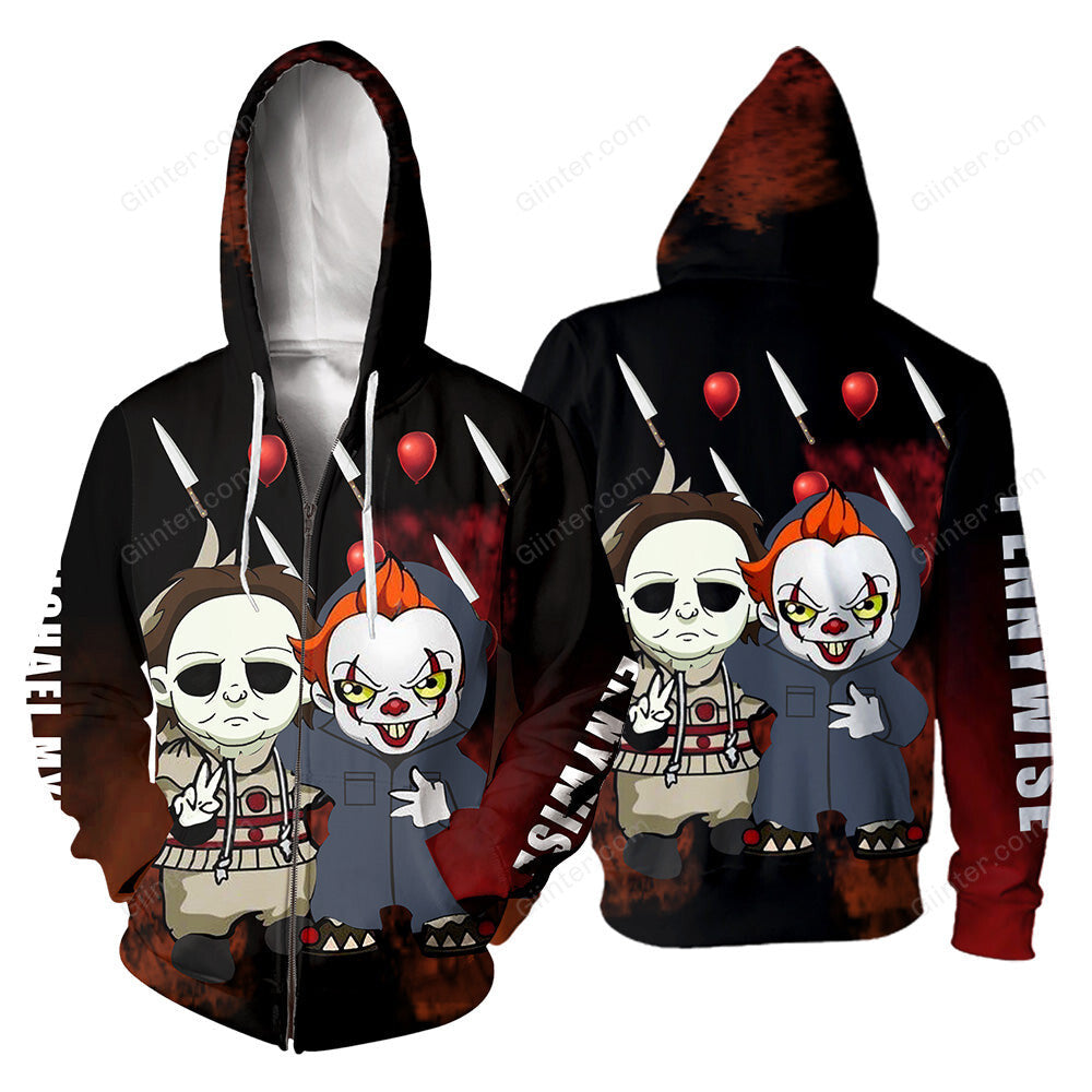 Michael Myers & Pennywise 3D All Over Printed Shirts For Men and Women 224