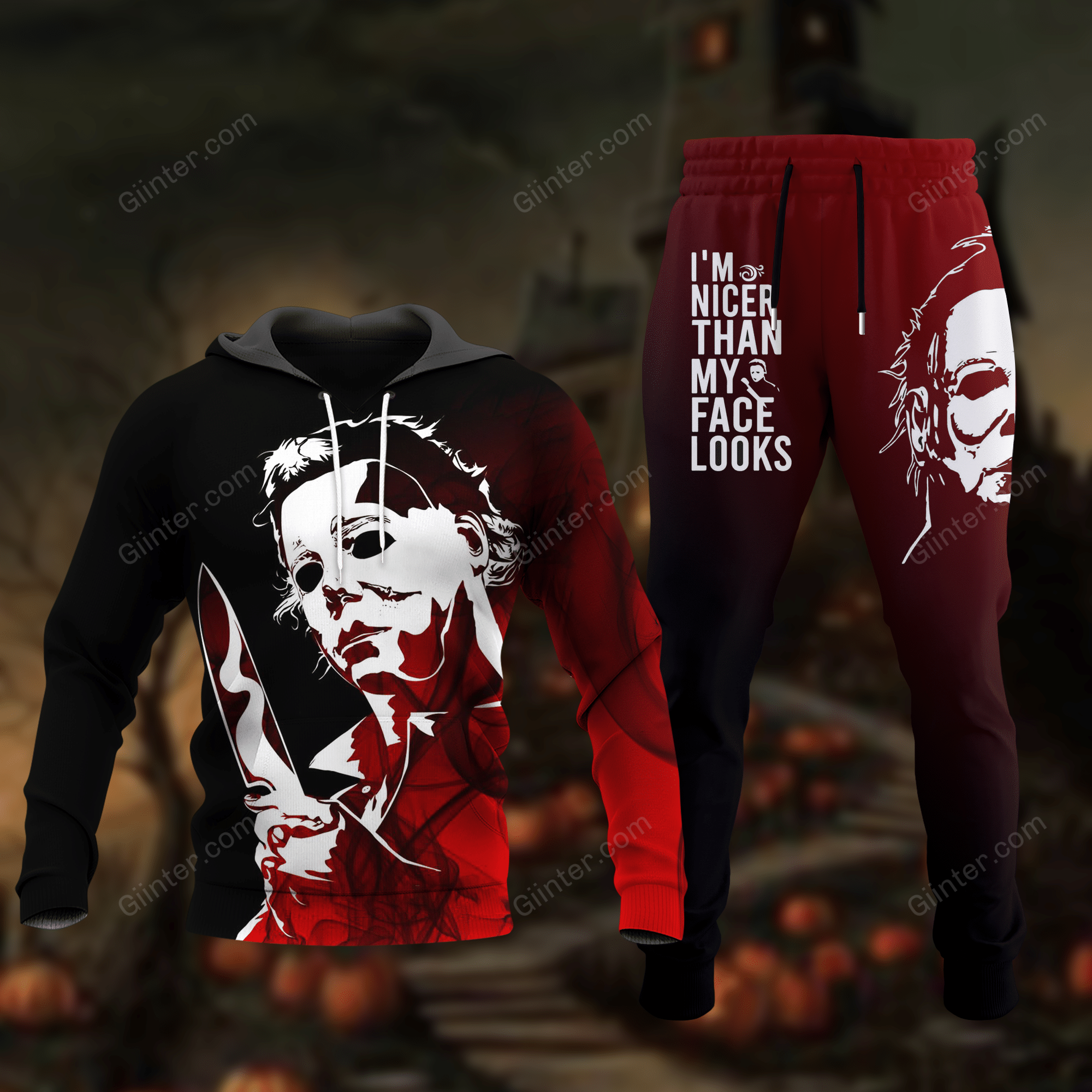 Michael Myers Halloween Combo Hoodie & Sweatpants GINHR39763