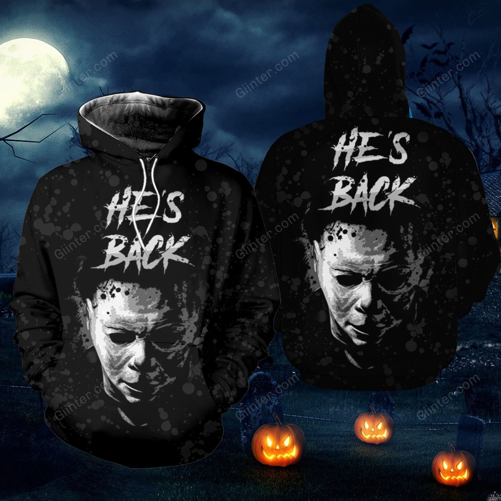 Michael Myers He's Back Combo Hoodie & Sweatpants GINHR36916