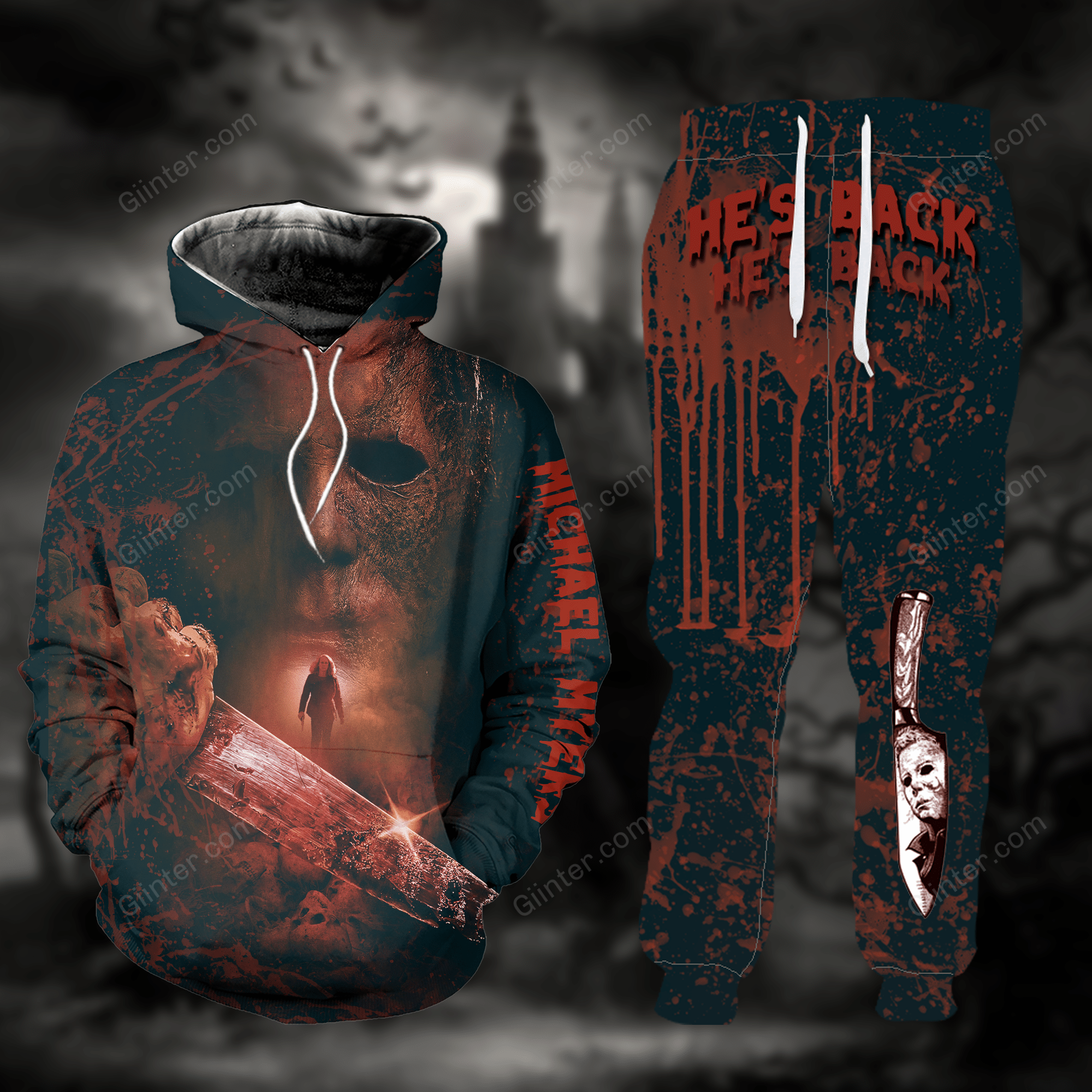 Michael Myers He's Back Combo Hoodie & Sweatpants GINHR38067