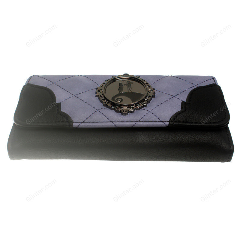Nightmare Before Christmas Metal Badge Female Wallets Purple Quilted Women Purse 6019