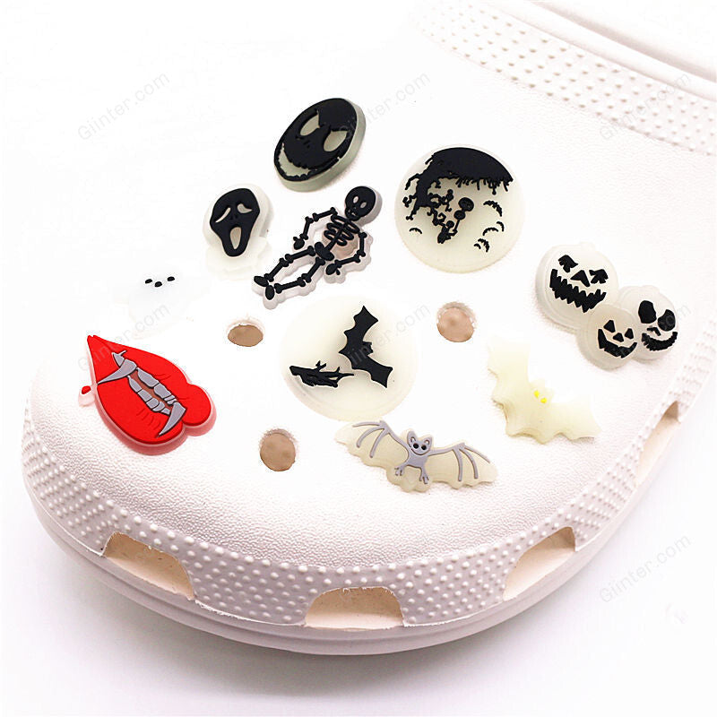 Nightmare Before Christmas Shoe Charms Luminous Vampire Bat Jack Sandals Accessories Ghost Croc Decorations