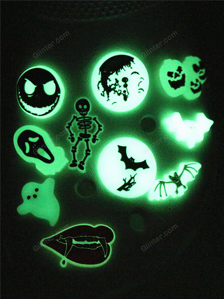 Nightmare Before Christmas Shoe Charms Luminous Vampire Bat Jack Sandals Accessories Ghost Croc Decorations