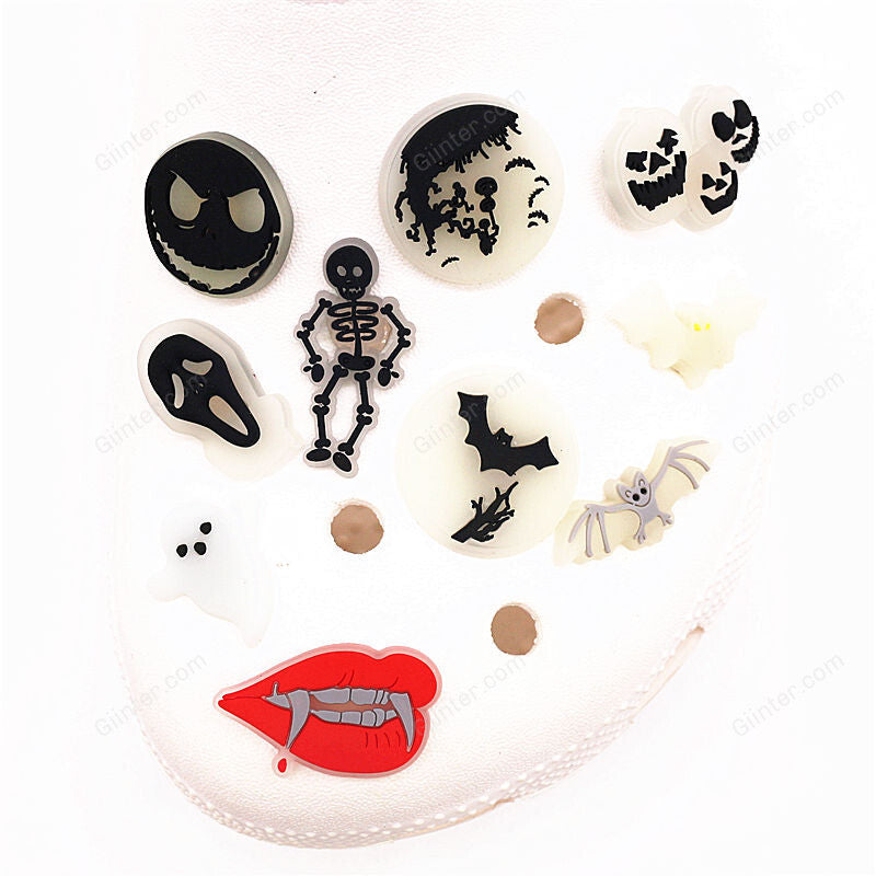 Nightmare Before Christmas Shoe Charms Luminous Vampire Bat Jack Sandals Accessories Ghost Croc Decorations
