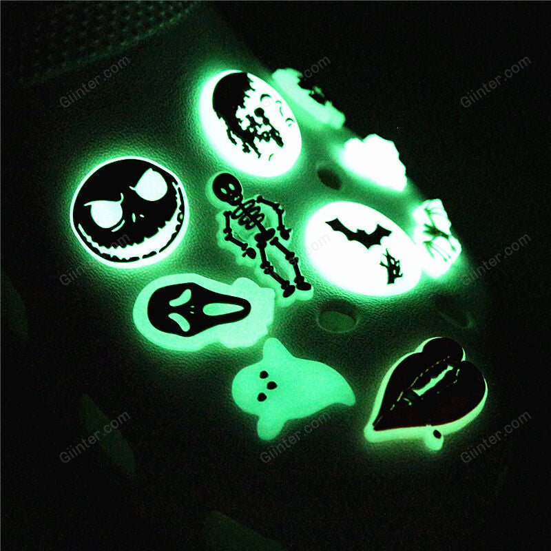Nightmare Before Christmas Shoe Charms Luminous Vampire Bat Jack Sandals Accessories Ghost Croc Decorations