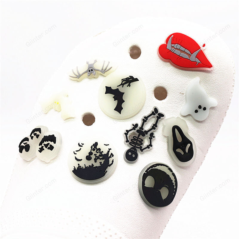 Nightmare Before Christmas Shoe Charms Luminous Vampire Bat Jack Sandals Accessories Ghost Croc Decorations