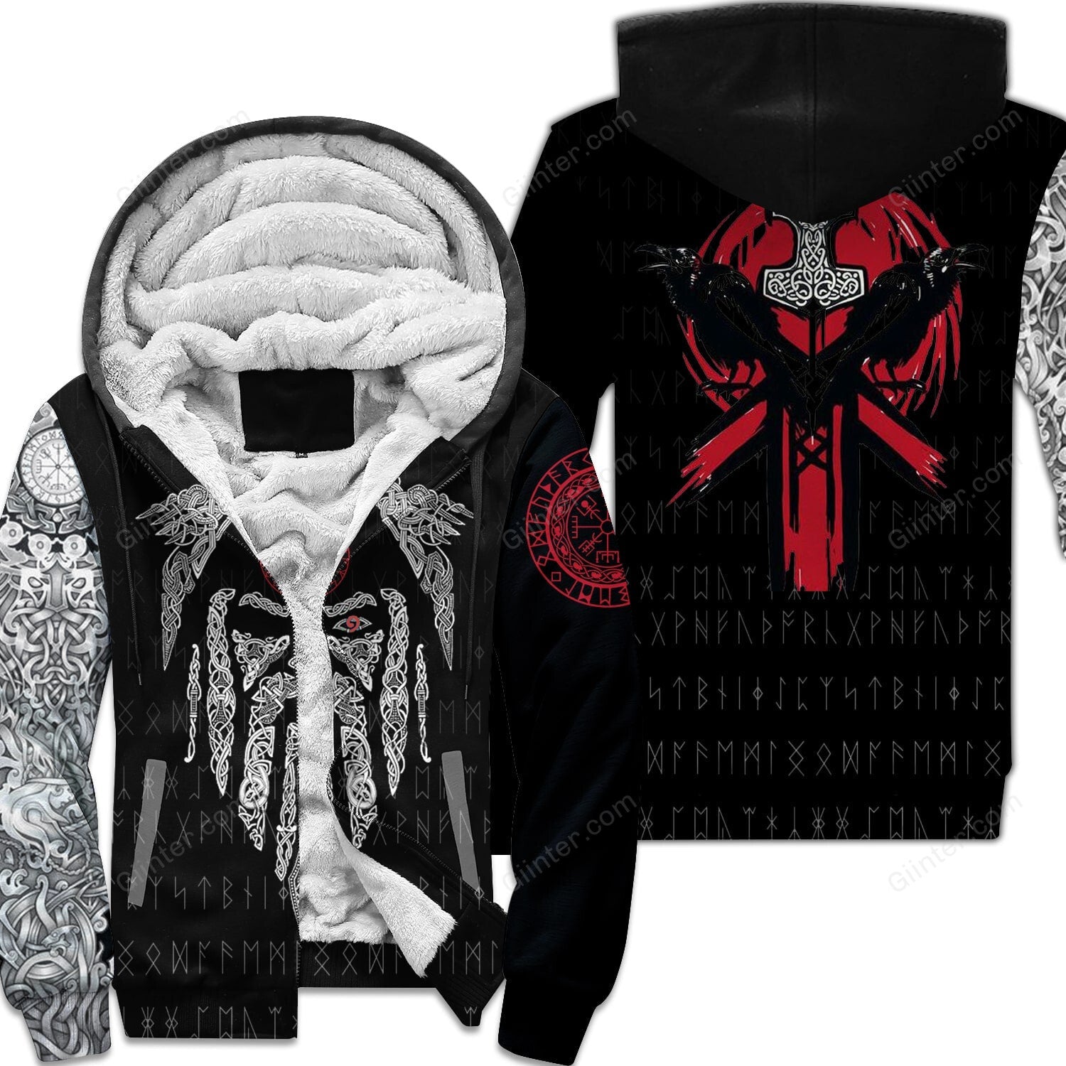 Odin and Raven Tattoo 3D All Over Printed Shirts For Men And Women 126