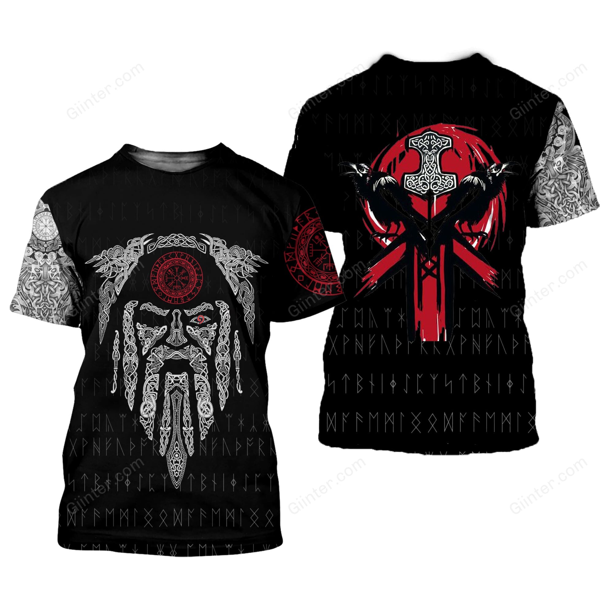 Odin and Raven Tattoo 3D All Over Printed Shirts For Men And Women 126