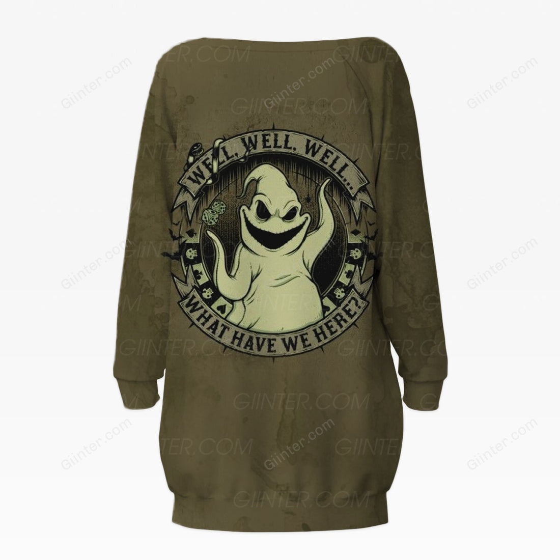 Oogie Boogie Women's Lace-Up Long Sweatshirt GINNBC00201