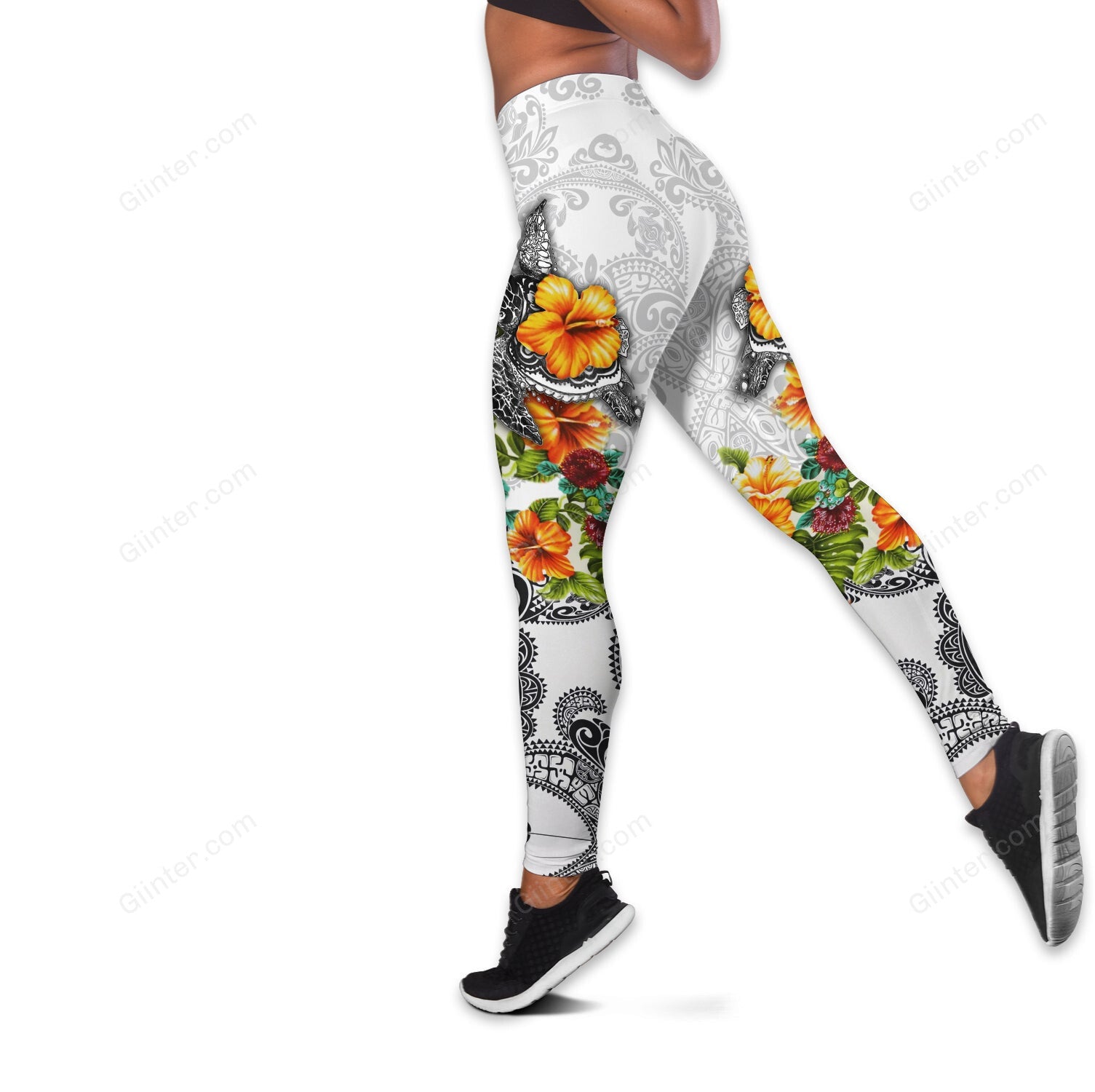 Polynesian Sea Turtle Tattoo and Hibiscus 3D All Over Printed Shirts For Men And Women 23