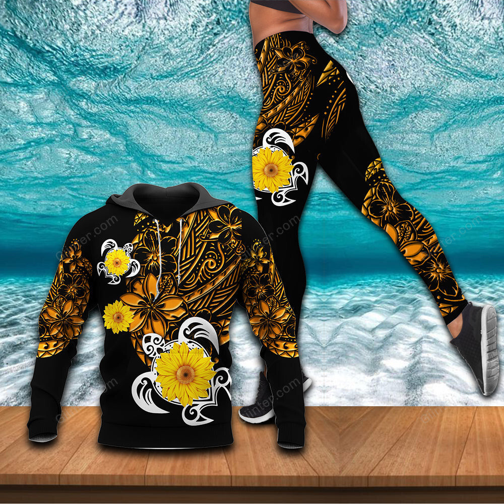 Polynesian Sea Turtle Tattoo Hoodie & Legging 55
