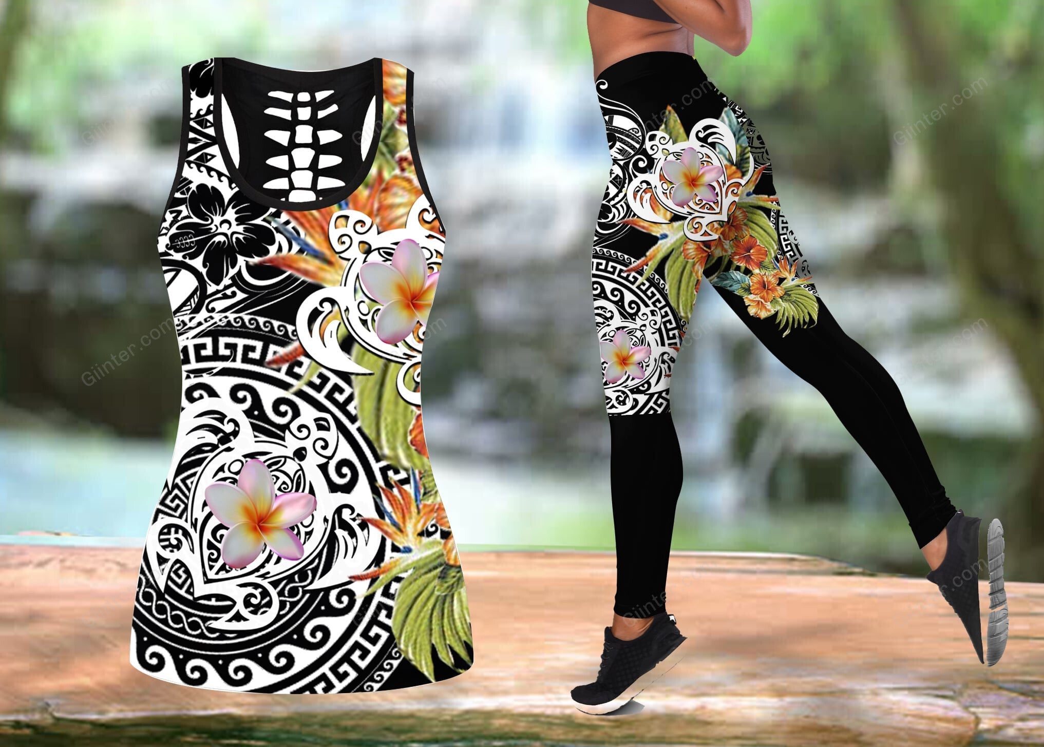 Polynesian Sea Turtle Women Tank Top & Legging 42