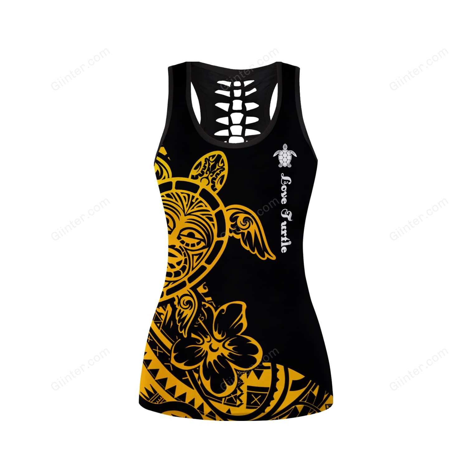Polynesian Tattoo Sea Turtle Women Tank Top & Legging 06