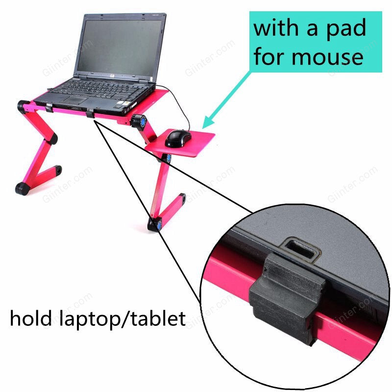 Portable 360 Folding Laptop - Table 2 Holes Cooling Laptop Stand Desk Holder with Mouse