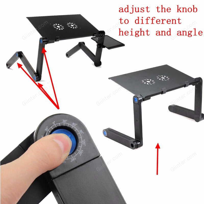 Portable 360 Folding Laptop - Table 2 Holes Cooling Laptop Stand Desk Holder with Mouse