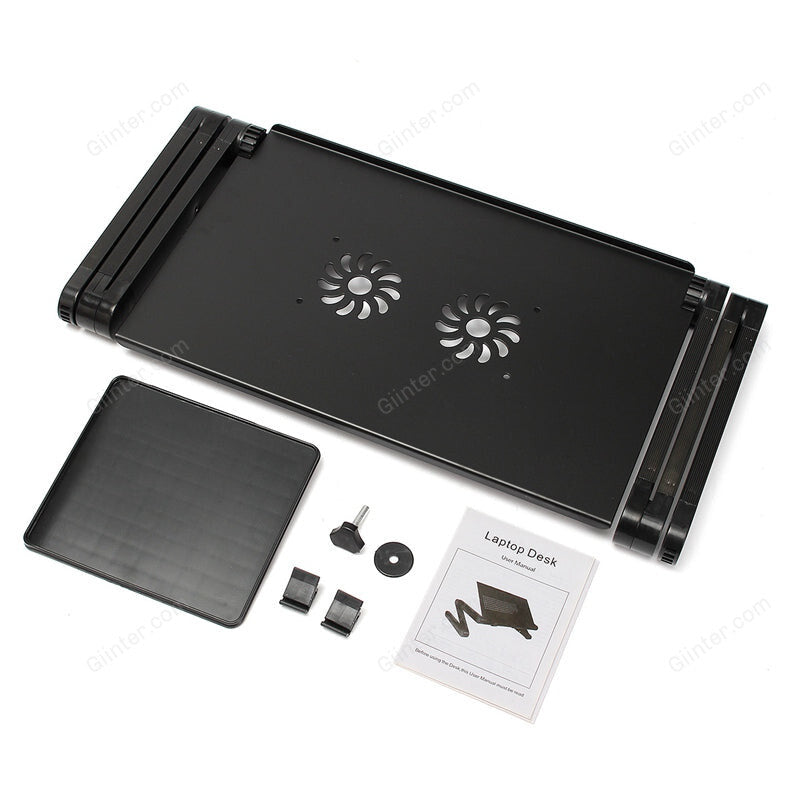 Portable 360 Folding Laptop - Table 2 Holes Cooling Laptop Stand Desk Holder with Mouse