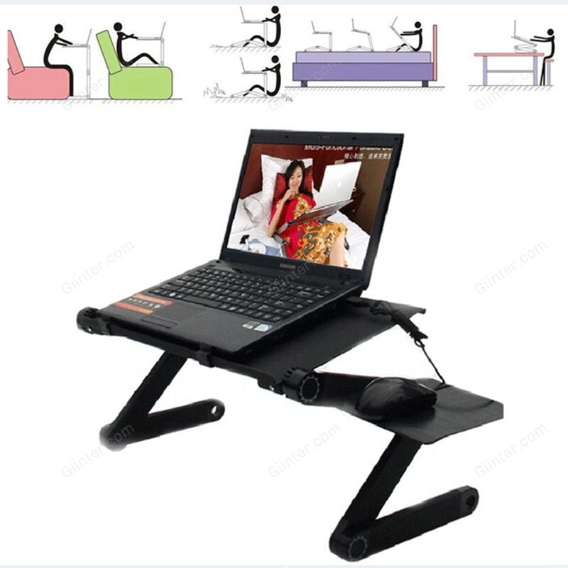 Portable 360 Folding Laptop - Table 2 Holes Cooling Laptop Stand Desk Holder with Mouse
