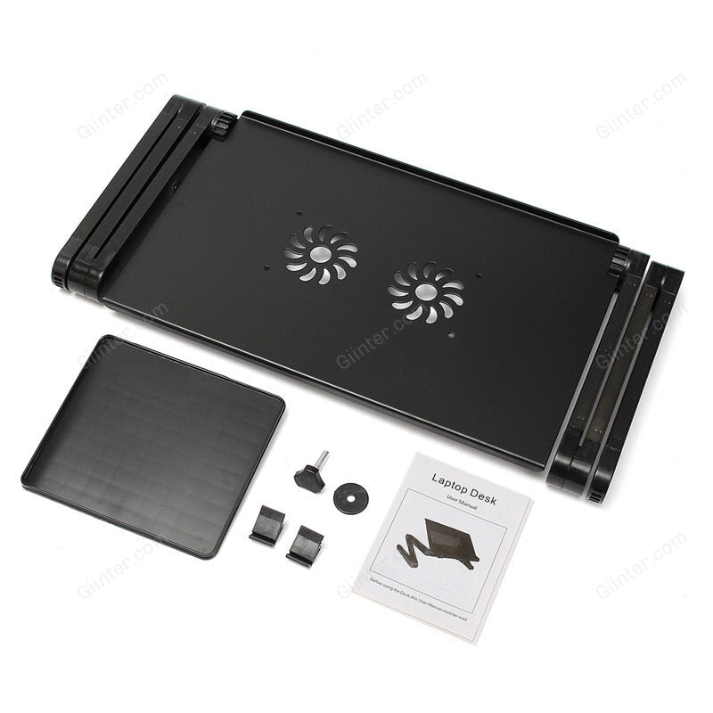 Portable 360 Folding Laptop - Table 2 Holes Cooling Laptop Stand Desk Holder with Mouse
