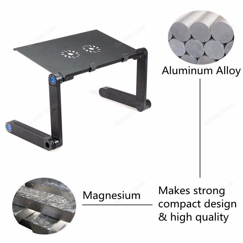 Portable 360 Folding Laptop - Table 2 Holes Cooling Laptop Stand Desk Holder with Mouse