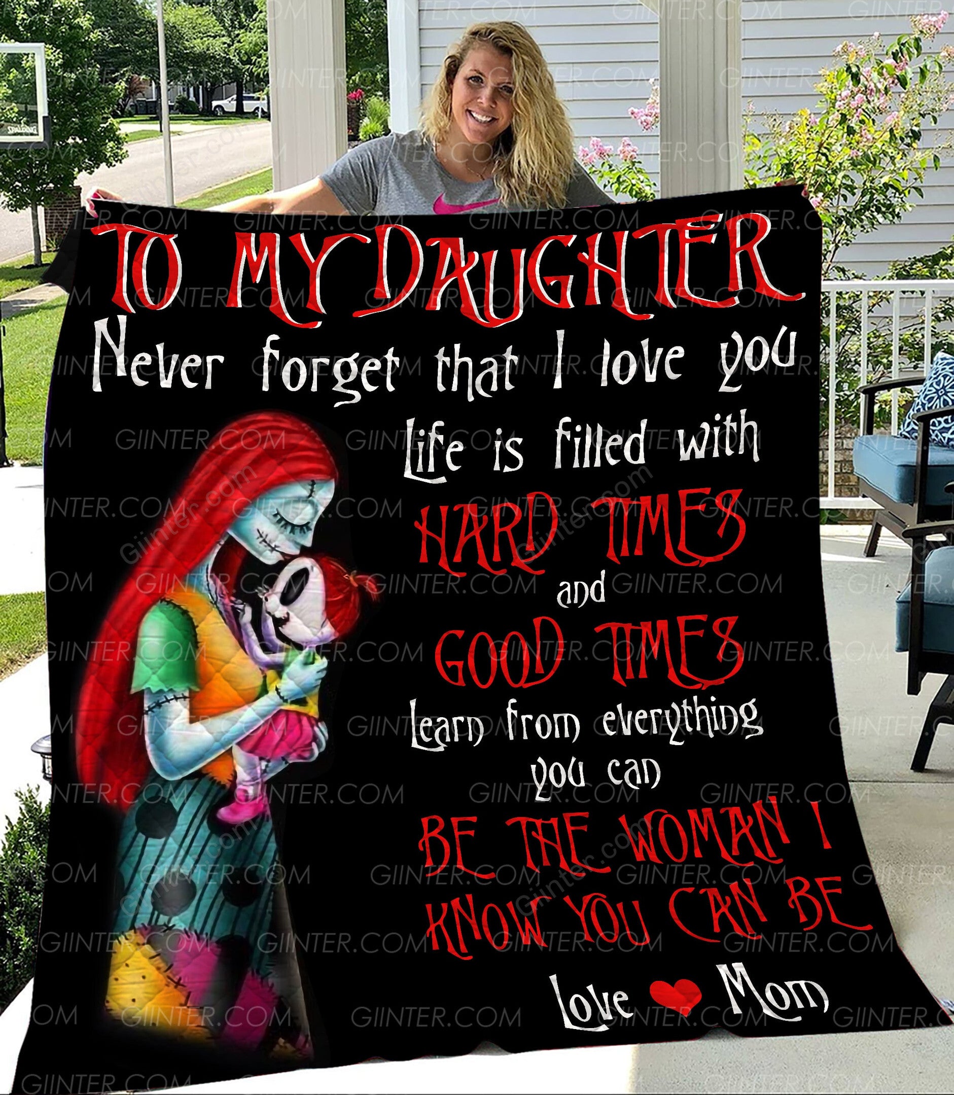 Premium To My Daughter Quilt Blanket GINNBC96734