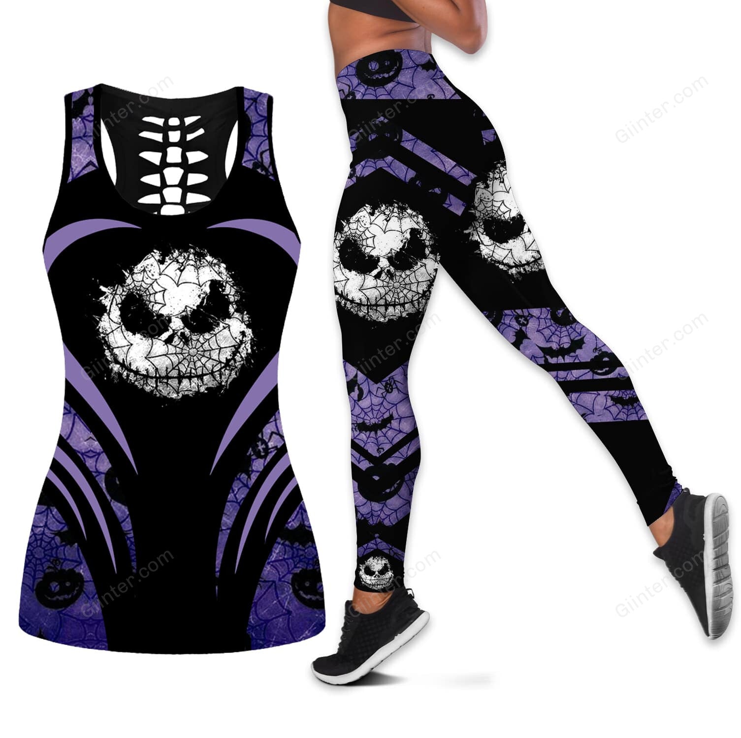 Purple Jack Skellington Women Tank Top & Legging GINNBC00395