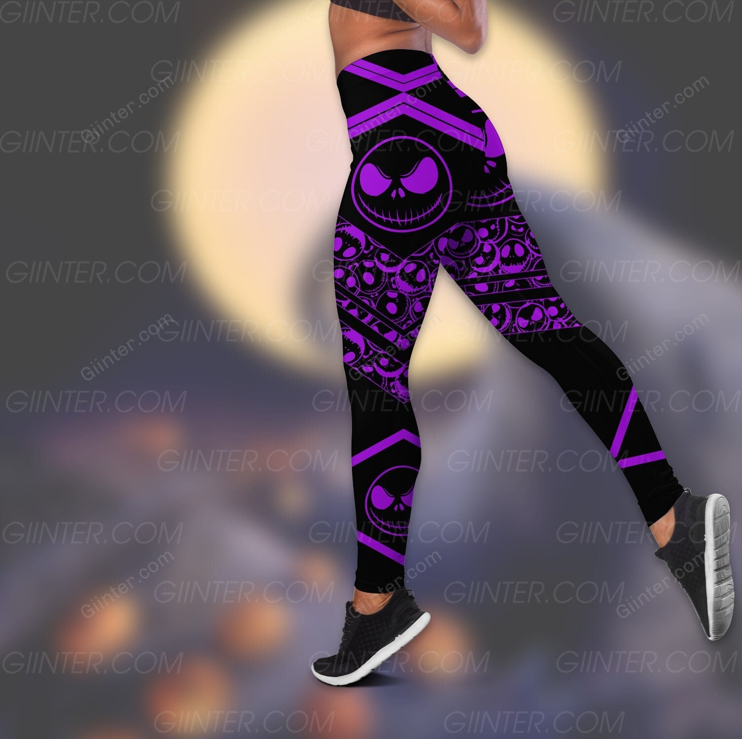 Purple JS Faces Women Tank Top & Legging GINNBC95244