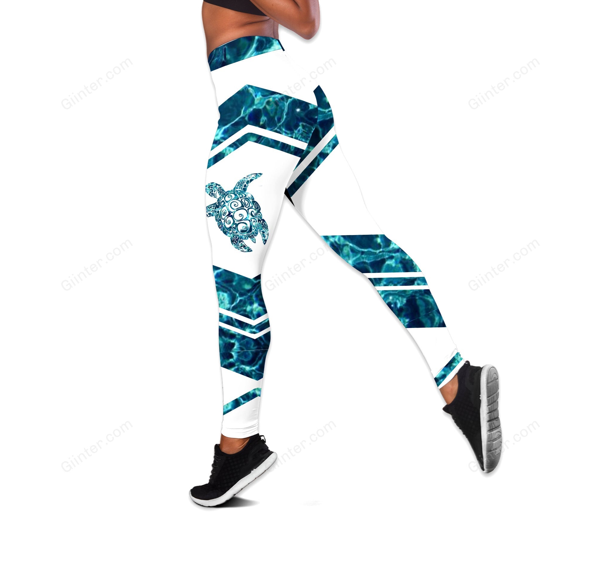 Sea Turtle One Off Shoulder Long Sleeve Shirt & Legging 04