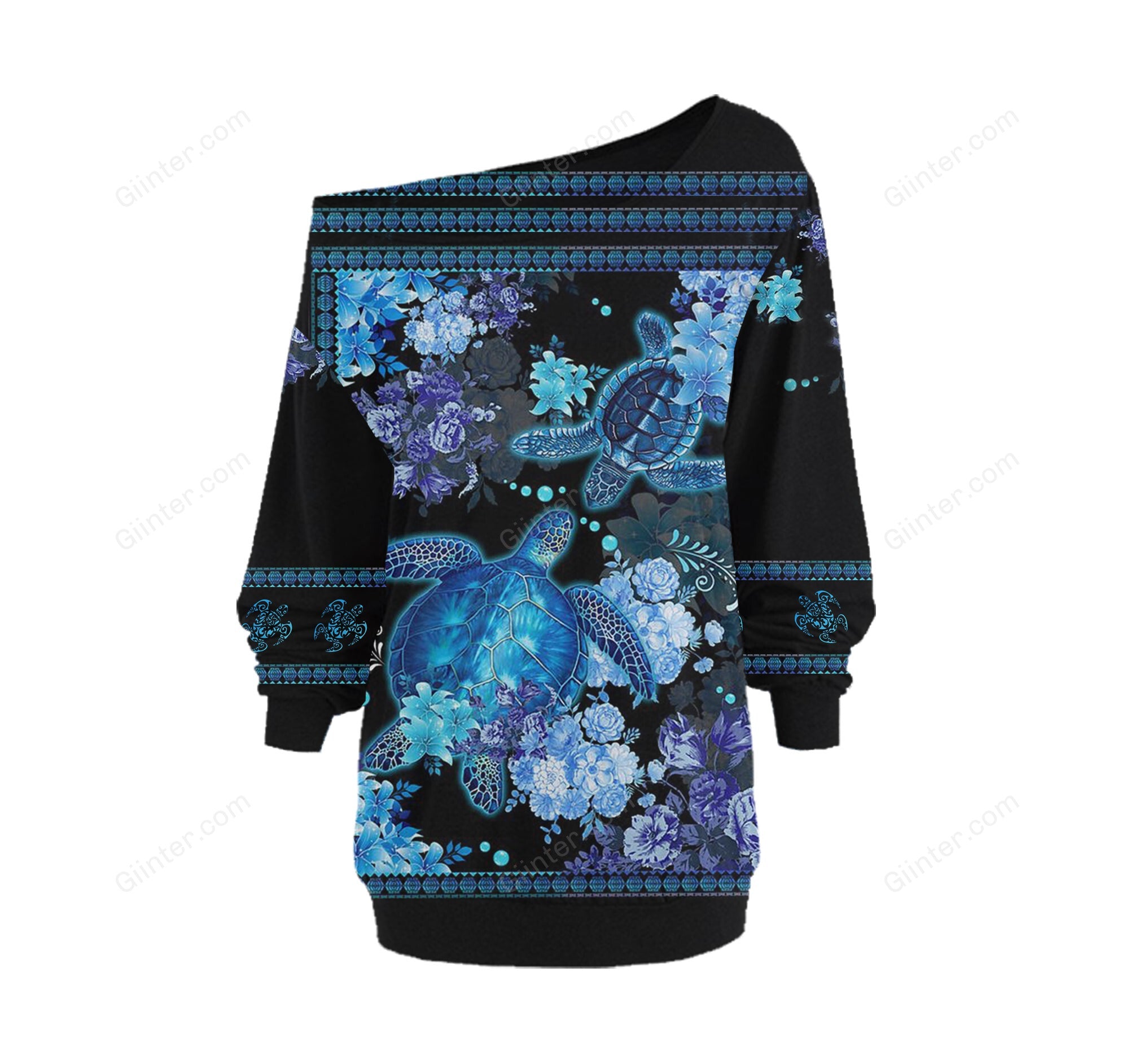 Sea Turtle One Off Shoulder Long Sleeve Shirt & Legging 31