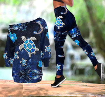 Sea Turtle One Off Shoulder Long Sleeve Shirt & Legging 32