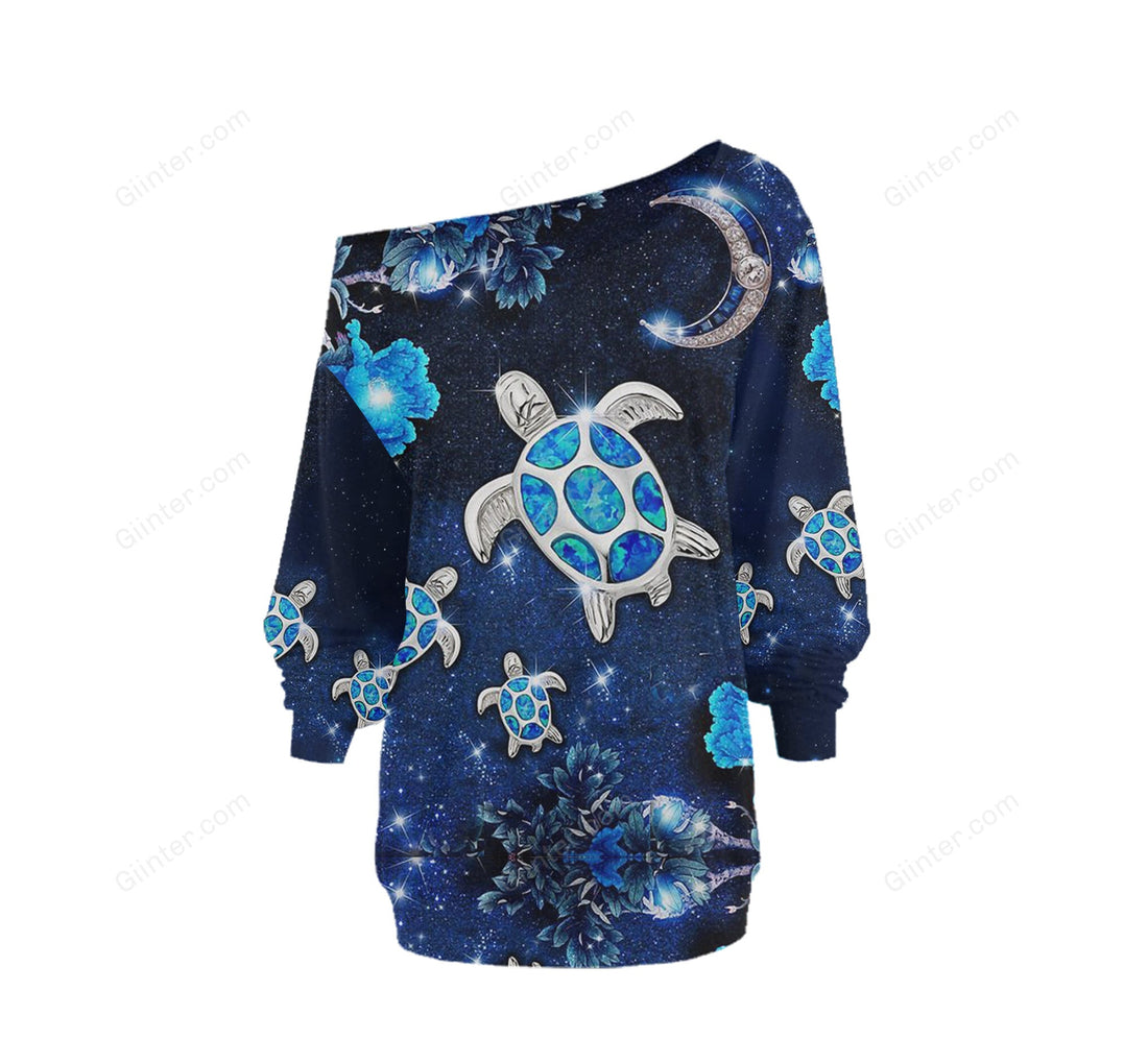 Sea Turtle One Off Shoulder Long Sleeve Shirt & Legging 32