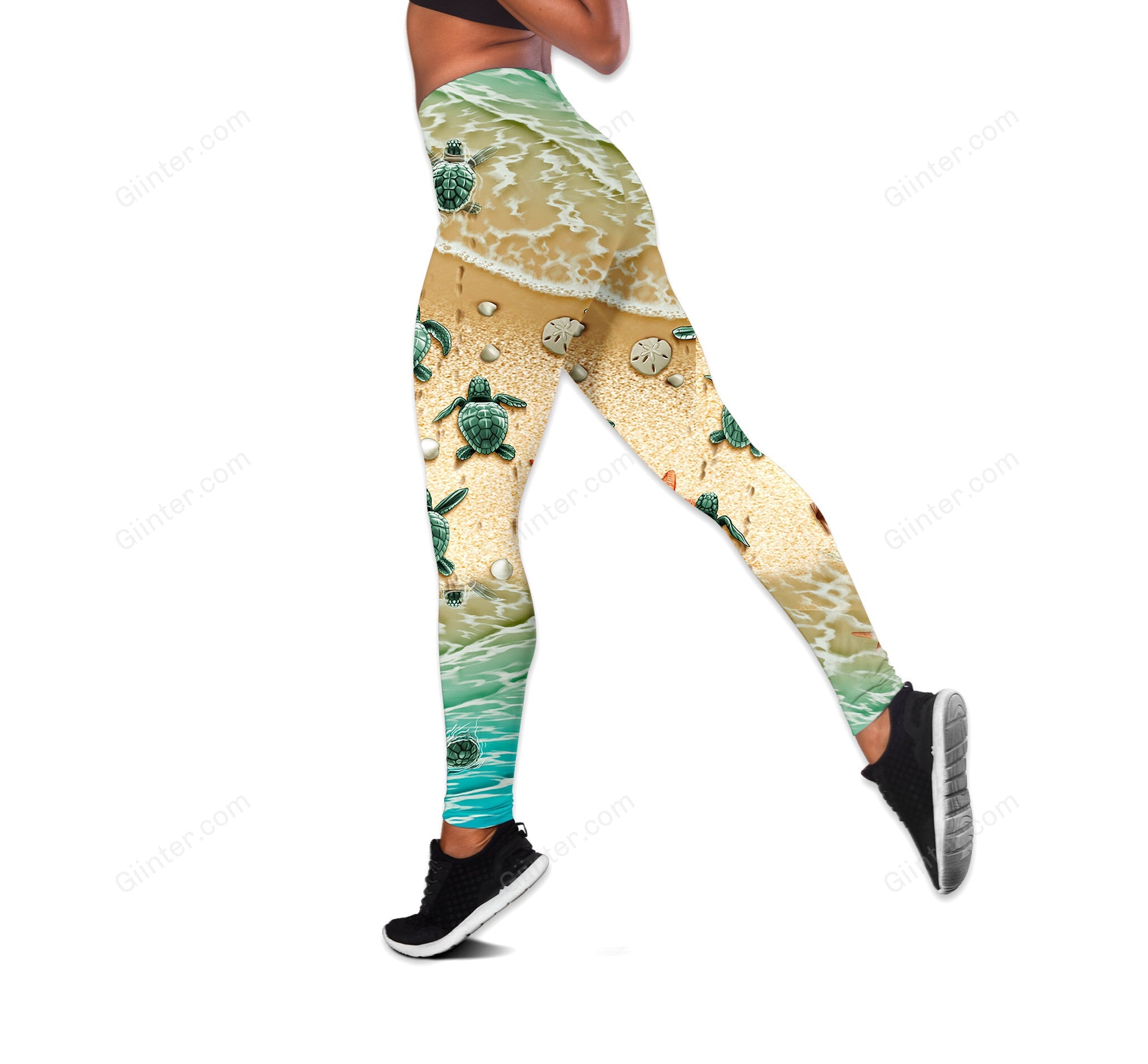 Sea Turtle One Off Shoulder Long Sleeve Shirt & Legging 33