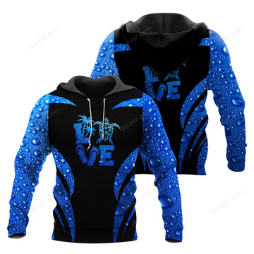 Sea Turtle Blue Rain 3D All Over Printed Shirts For Men And Women 66