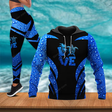 Sea Turtle Blue Rain Combo Hoodie & Legging 66