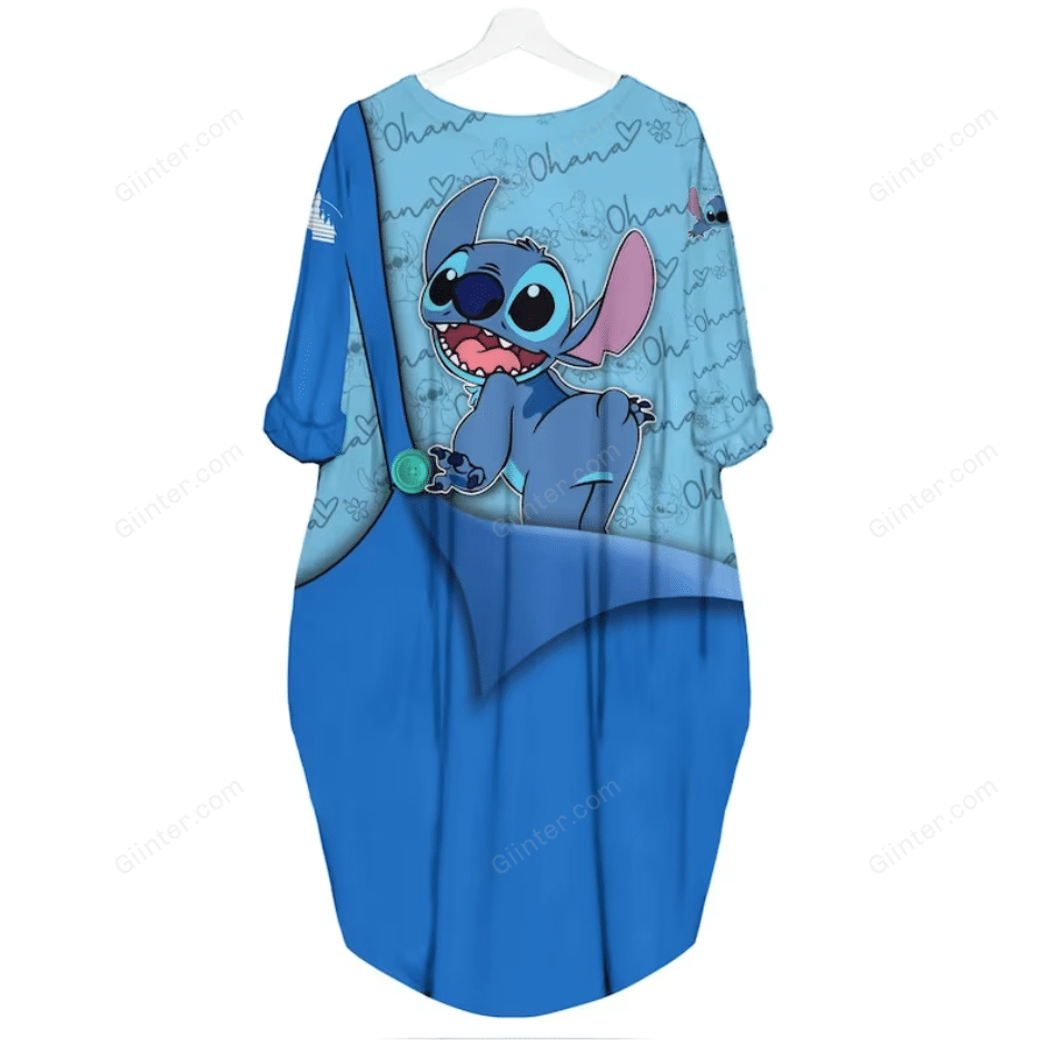 Stitch Batwing Pocket Dress GINLIST84067