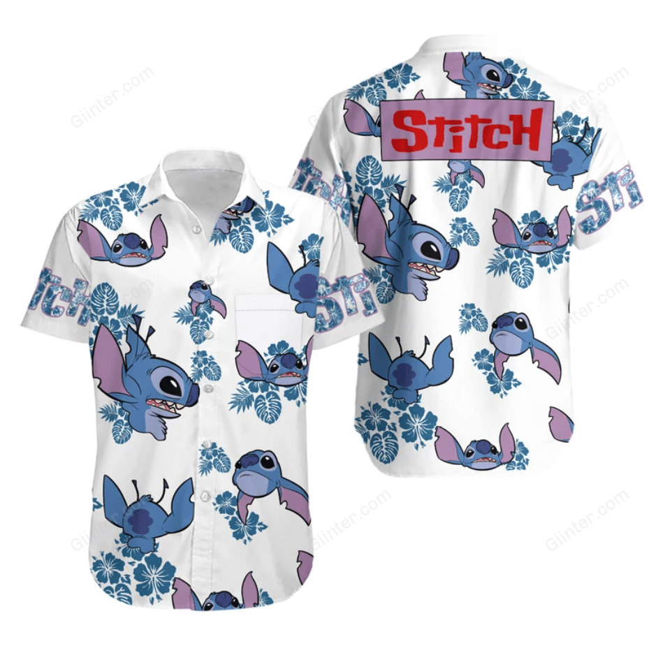 Stitch Hawaiian Shirt & Beach Shorts Set GINLIST83692