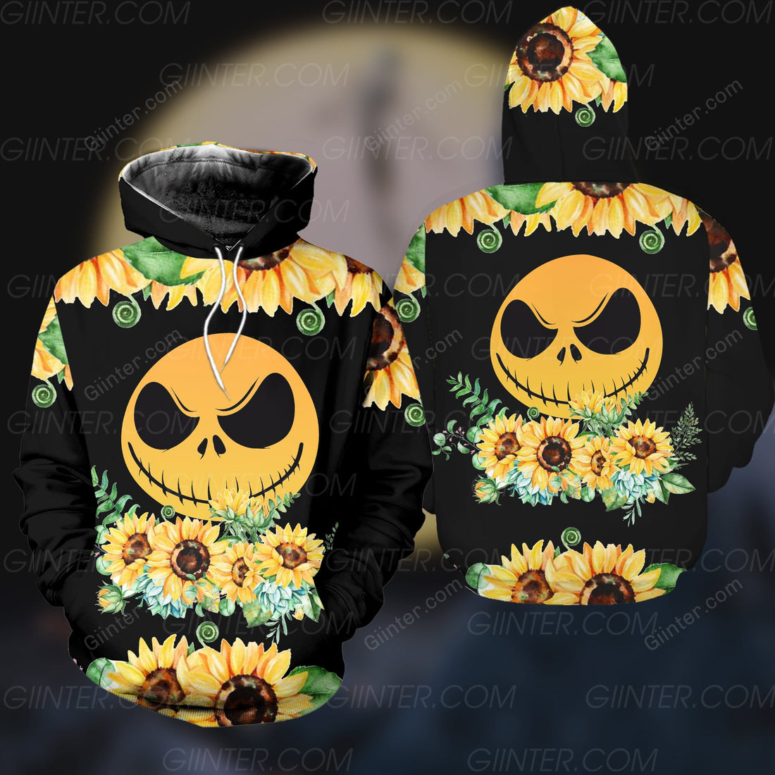 jack skellington sunflower combo hoodie leggings