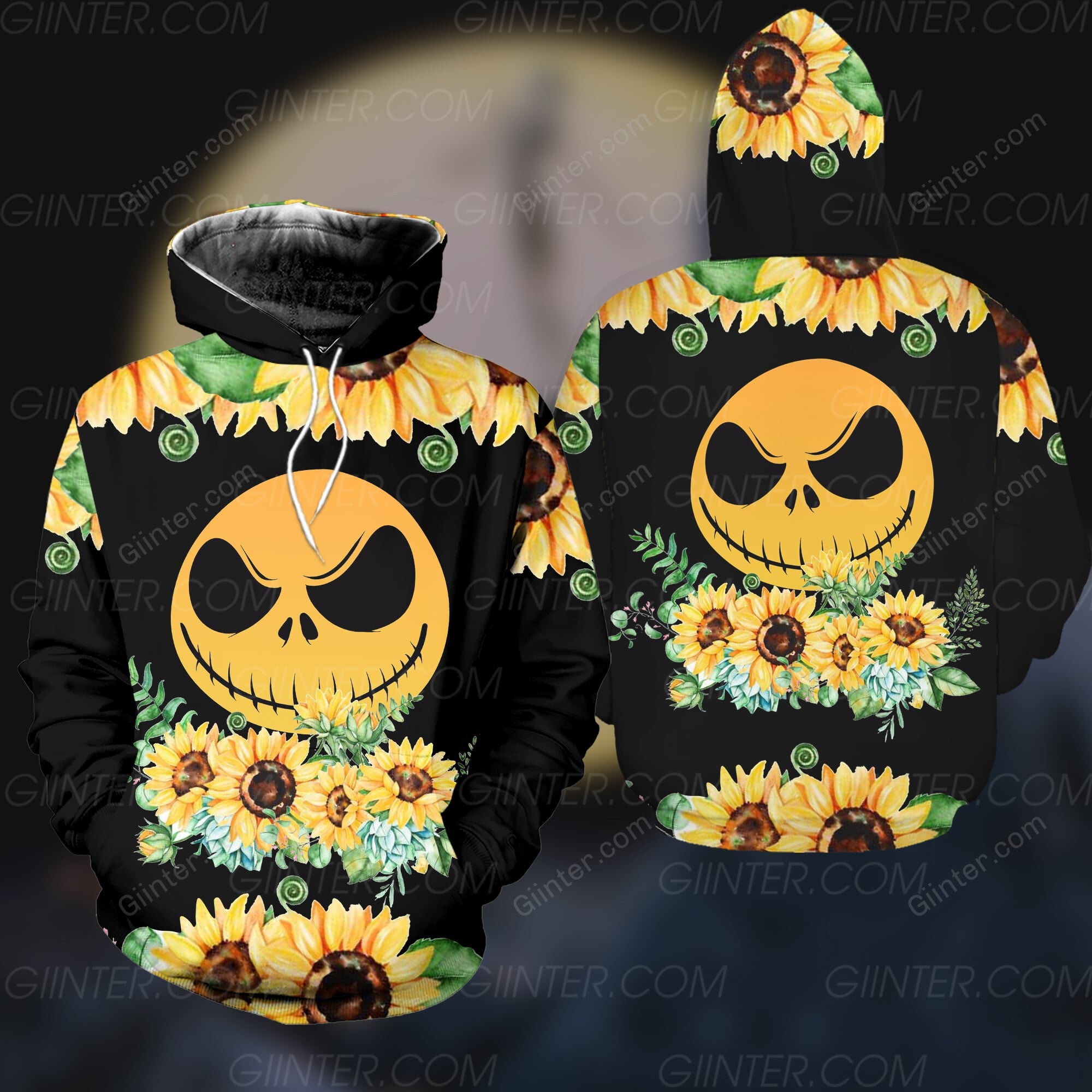 Sunflower Jack Skellington Black Color Combo Hoodie & Legging GINNBC89147