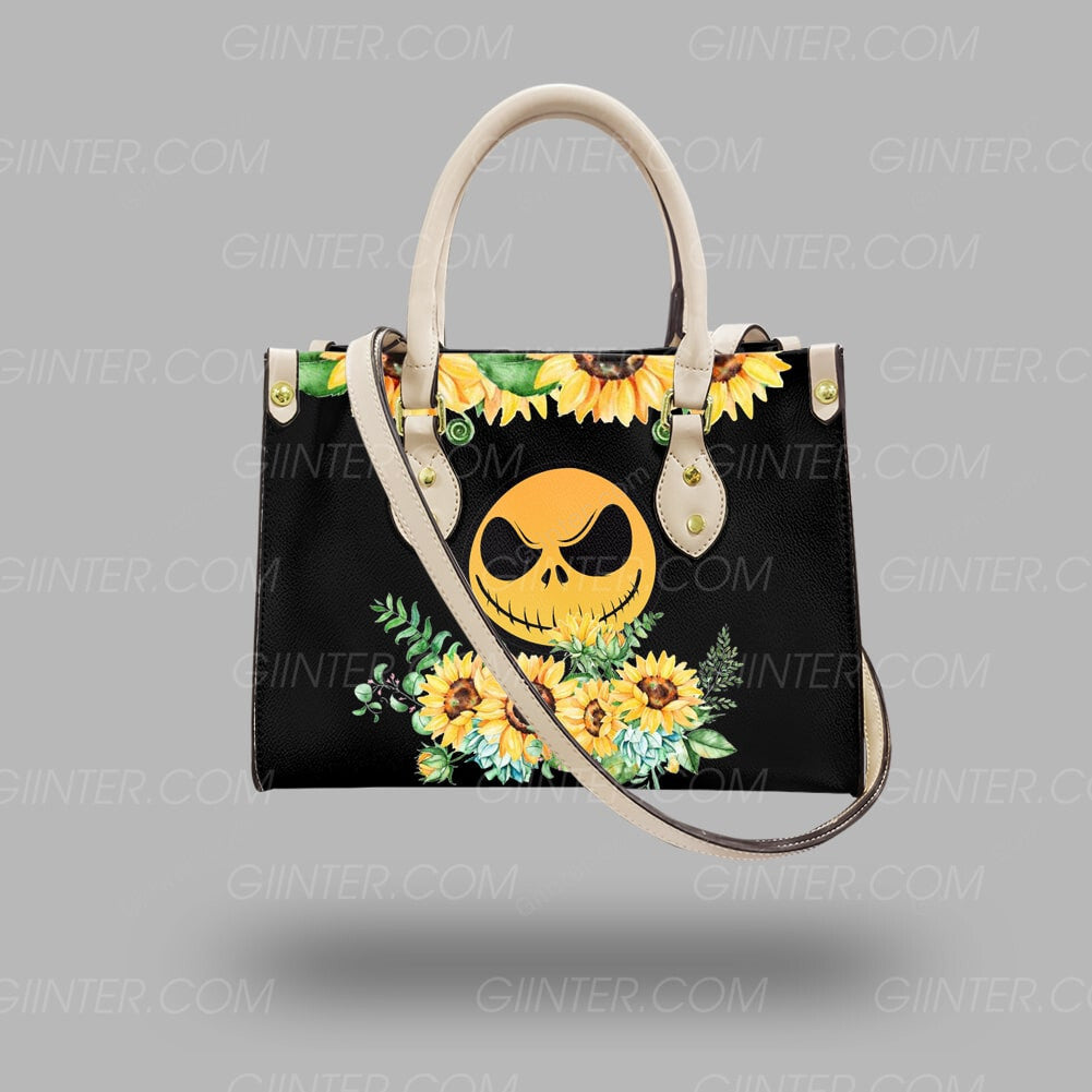 Sunflower Jack Skellington Black Color Leather Bag GINNBC89147