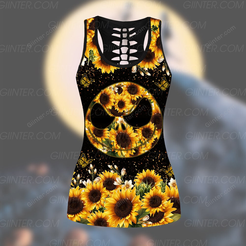 Sunflowers Jack Skellington Face Women Tank Top & Legging GINNBC93284