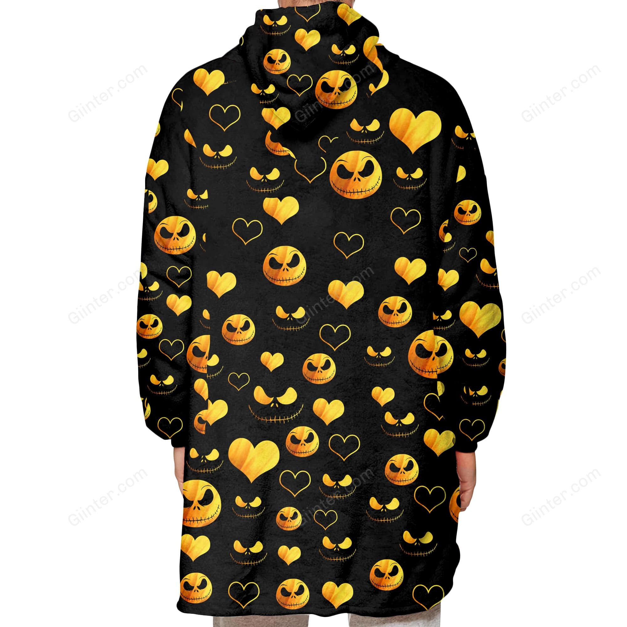 Sunflowers You Are My Sunshine Jack Skellington Oversize Heavy Fleece Hoodie Blanket GINNBC80472