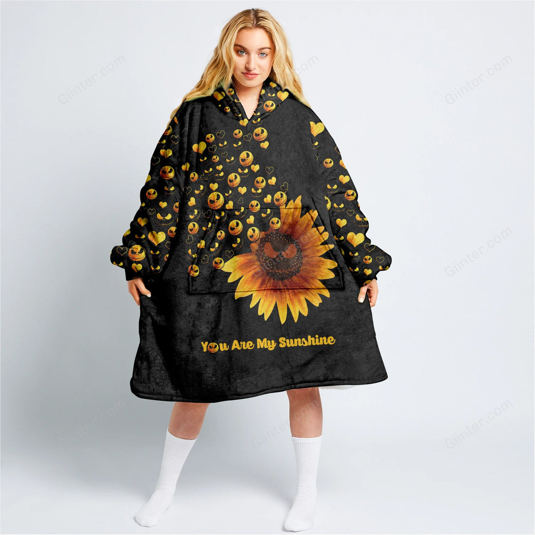 jack skellington fleece hoodie blanket