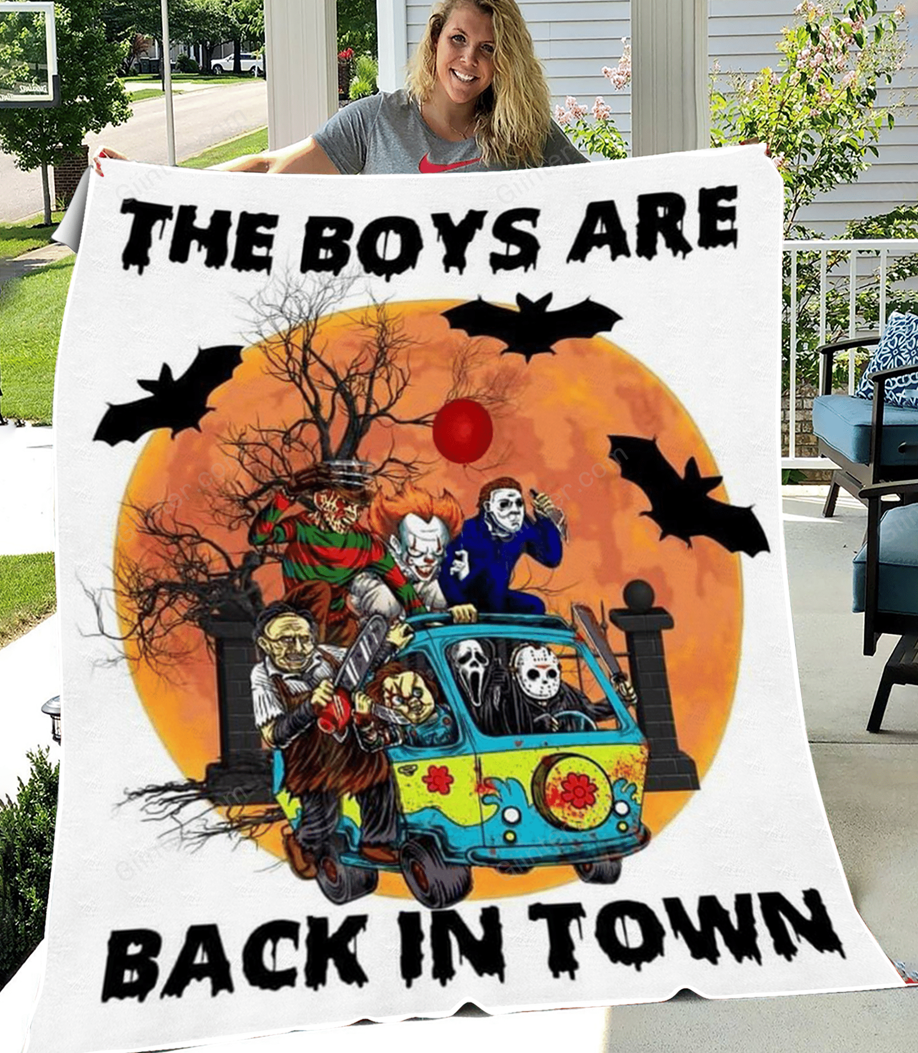 The Boys Are Back In Town Horror Fleece Blanket GINHR39867