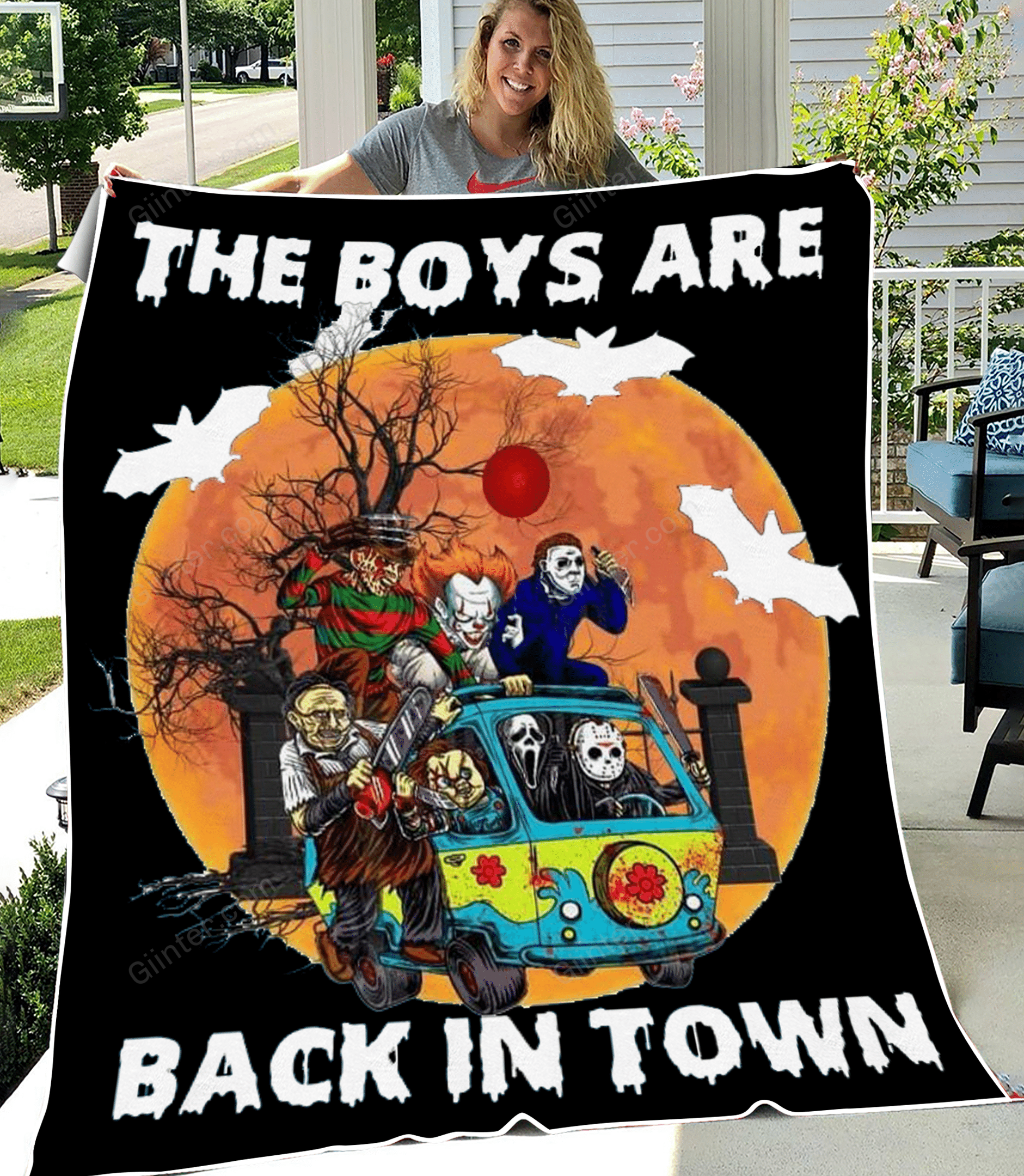 The Boys Are Back In Town Horror Fleece Blanket GINHR40081