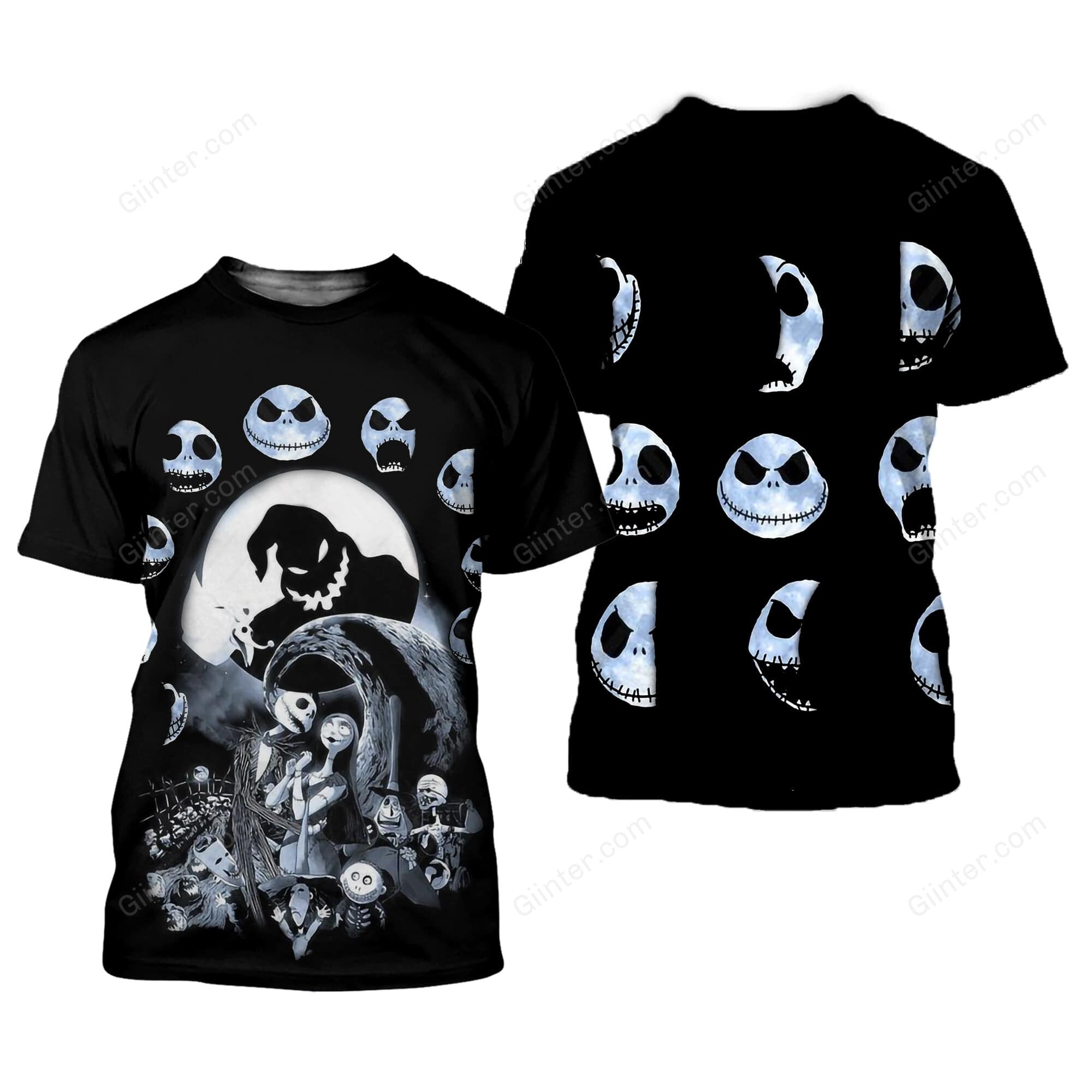 The NBC Jack Skellington Moon 3D Shirts GINNBC73687
