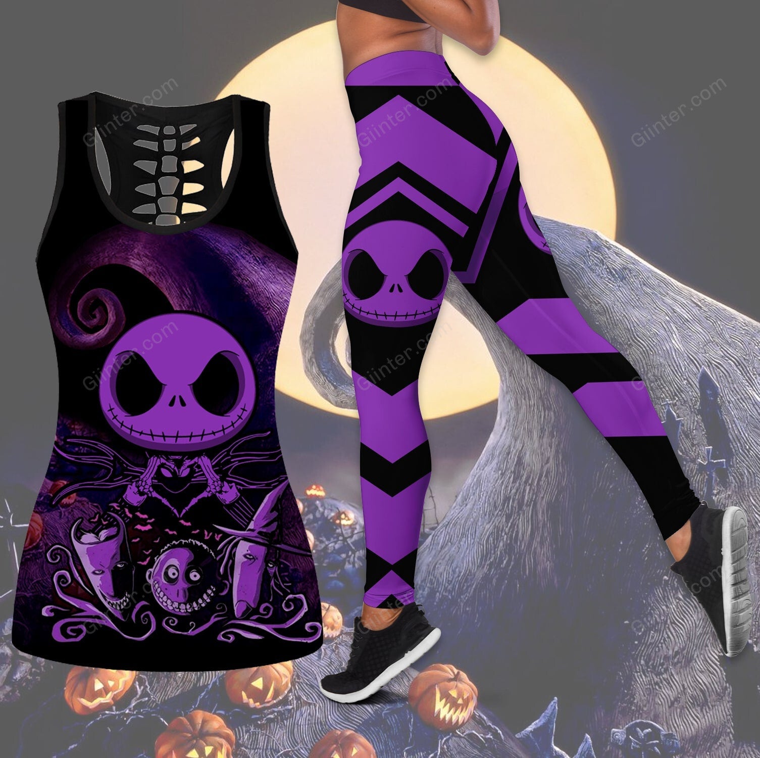 the nightmare before christmas tank top legging