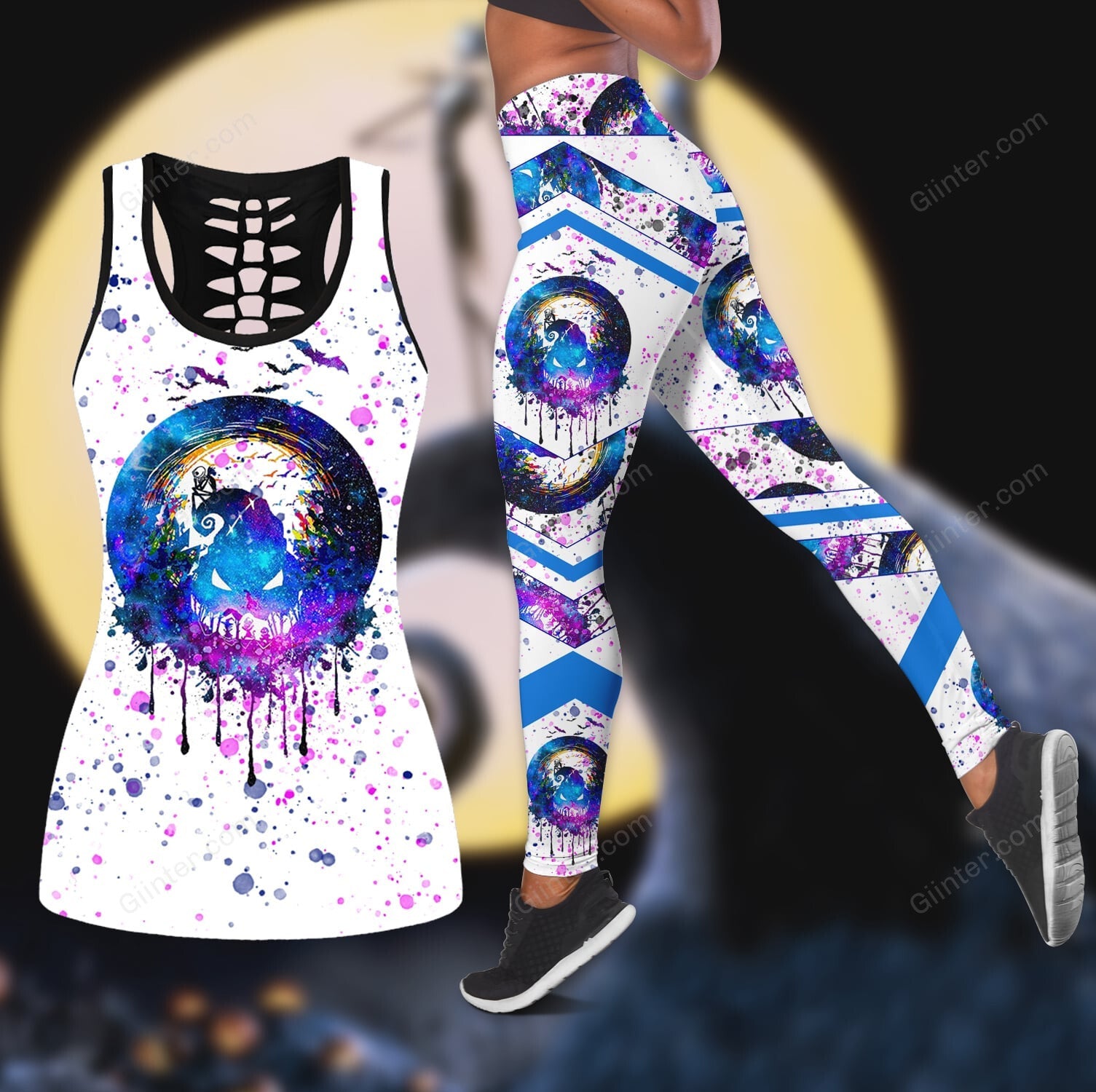 The NBC Painted Purple Color Women Tank Top & Legging GINNBC85378