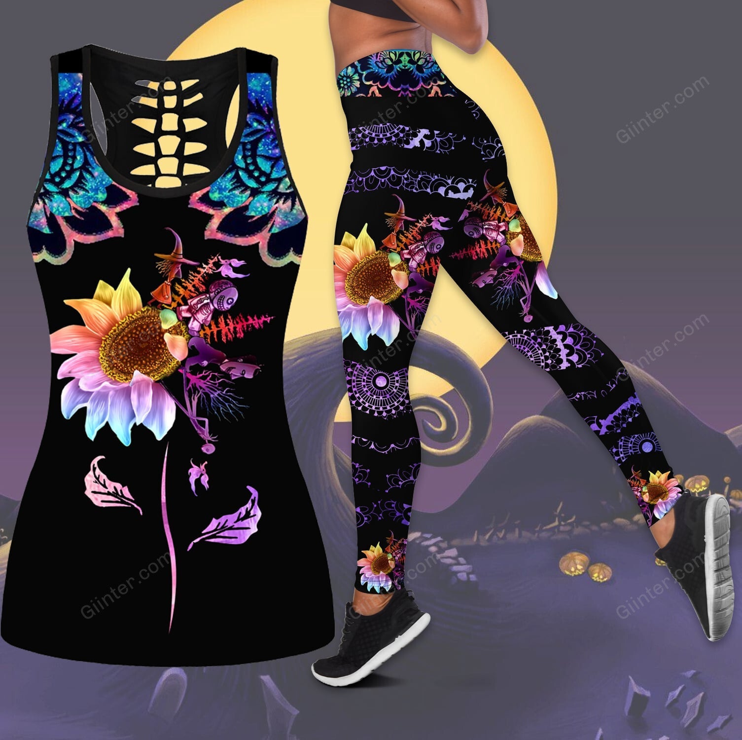 the nightmare before christmas tank top legging