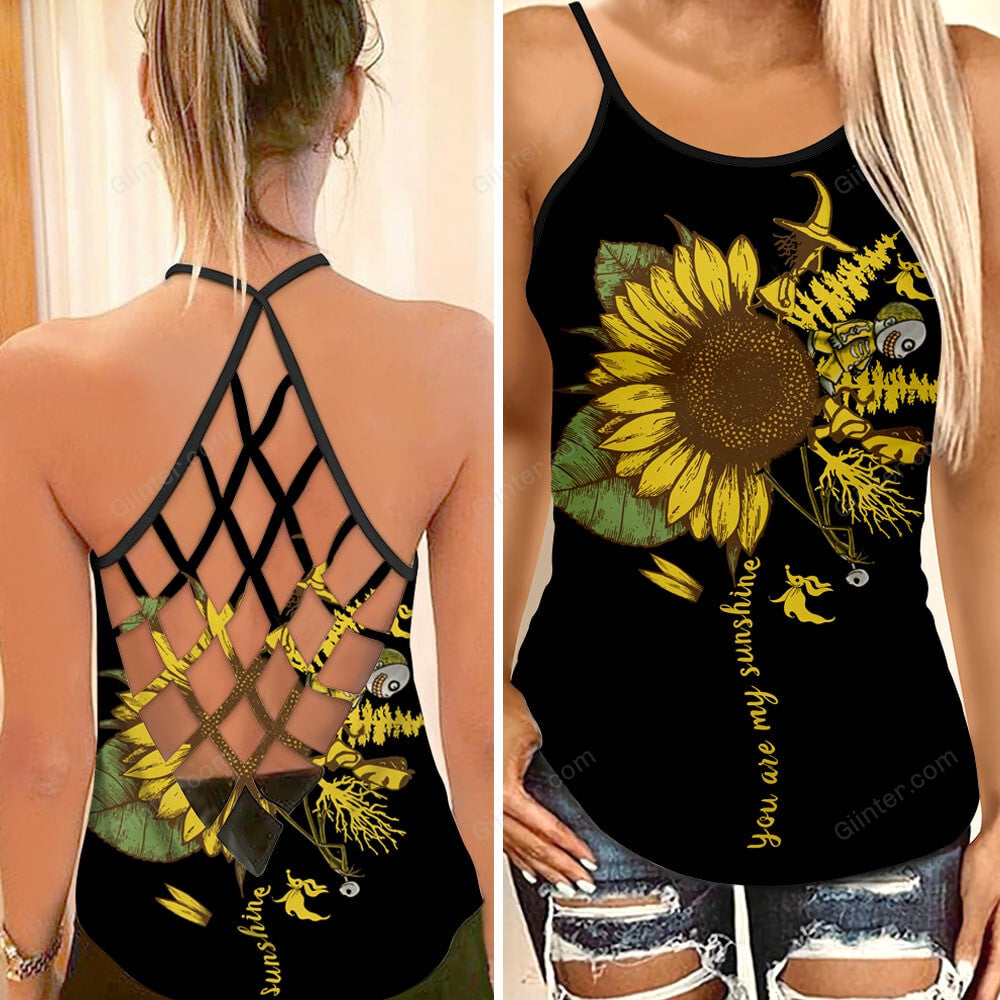 The Nightmare Before Christmas Sunflower Criss-Cross Tank Top 661