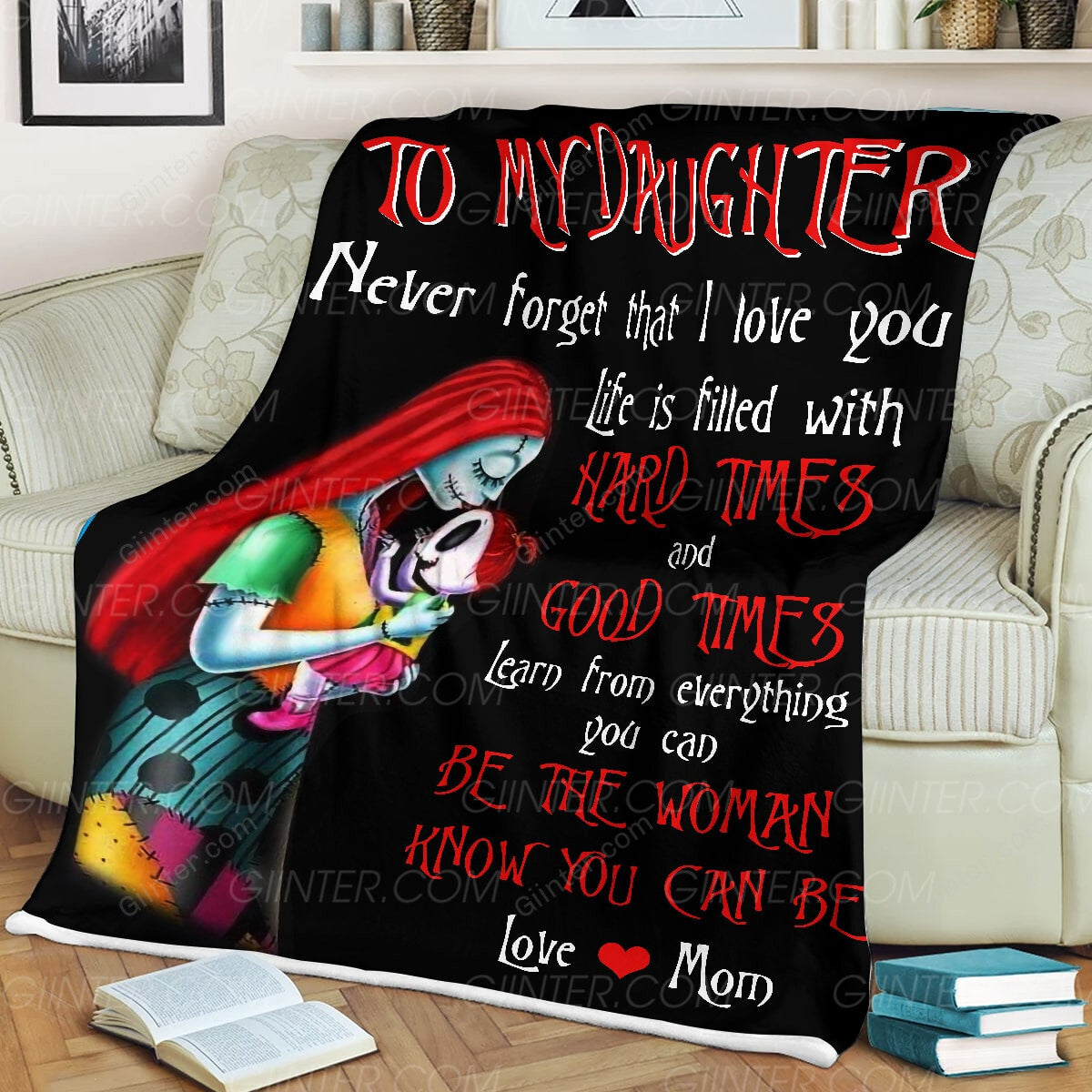 To My Daughter Jack Skellington Fleece Blanket GINNBC96734